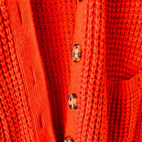 Pink Rose Long Knit Cardigan with Elbow Patches 📚 size Small - Picture 4 of 8